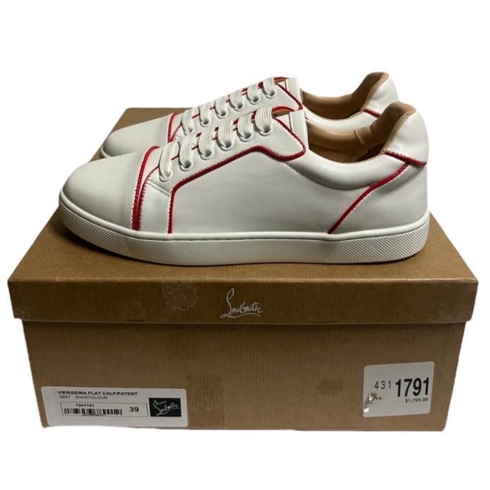 Christian Louboutin Vierissima Low Top Red White Sneaker Trainers IT39 W39 Women